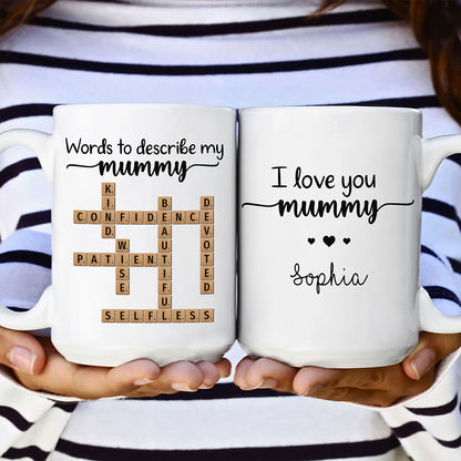 Words To Describe Mummy Crossword Mug Personalized Gift For Mum