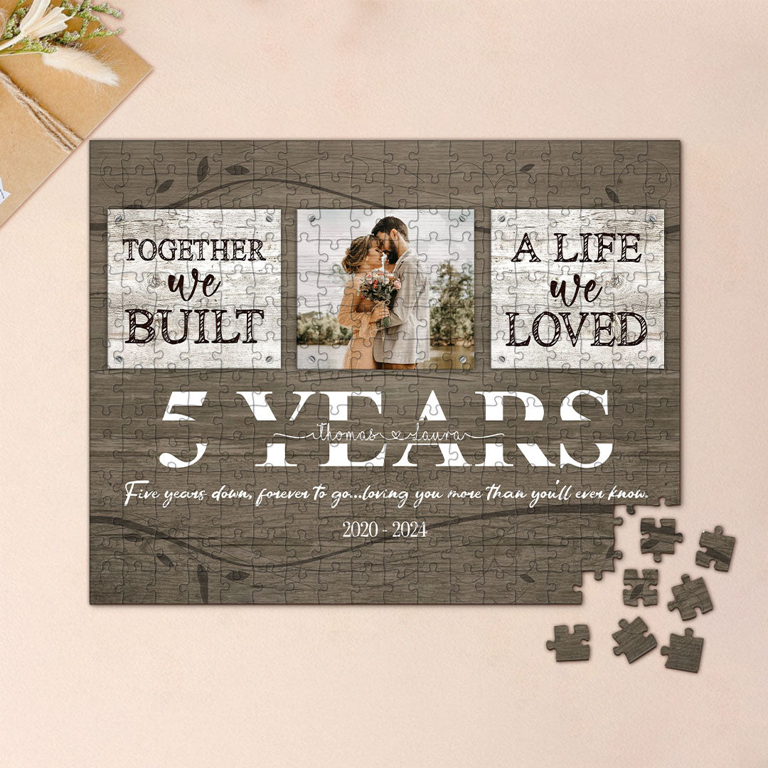 5 Years Anniversary Couple Together We Built A Life Personalized Puzzle