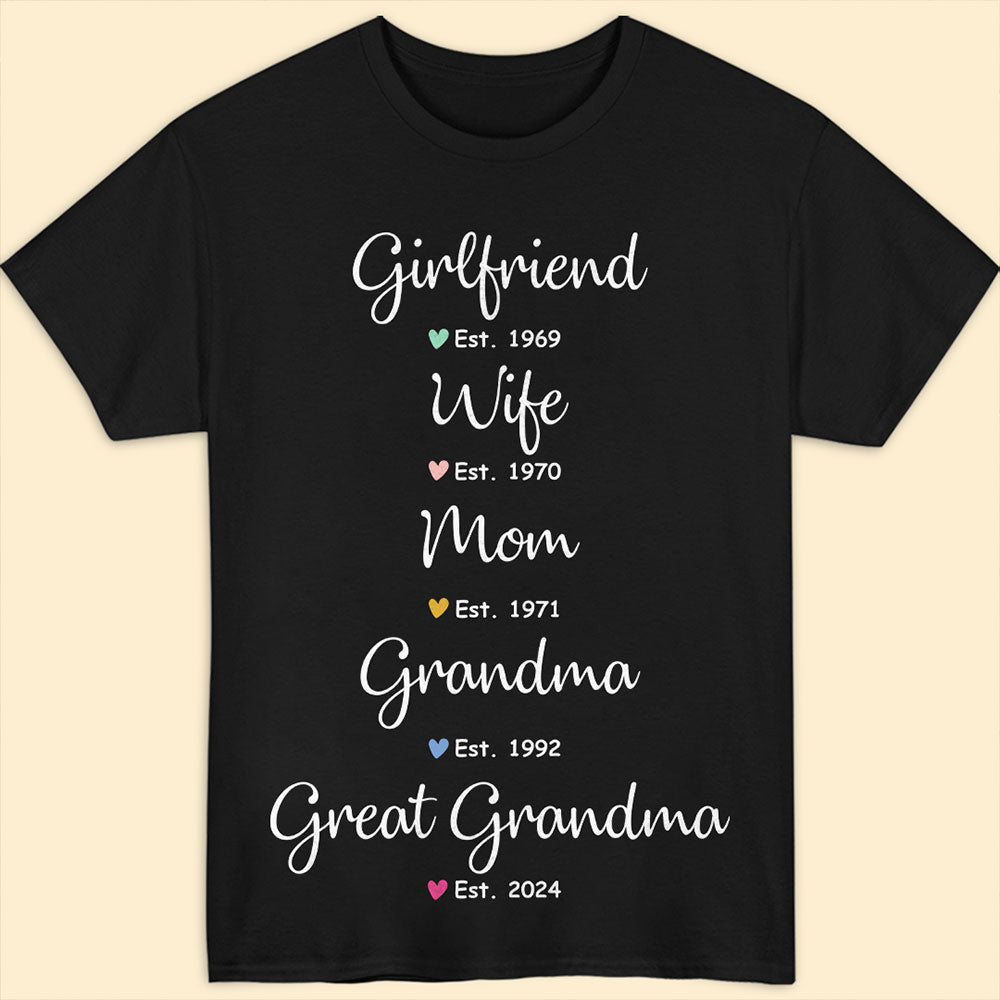 Wife Mom Grandma Shirt - Personalized Gifts For Mother & Grandmother