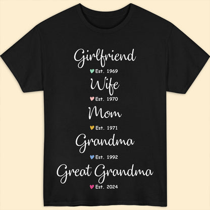 Wife Mom Grandma Shirt - Personalized Gifts For Mother & Grandmother