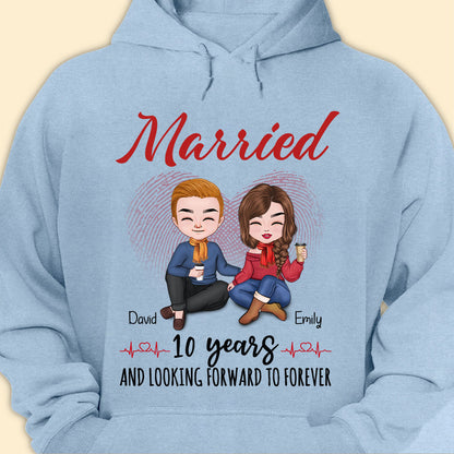 Married 10 Years Matching T-shirt Personalized Anniversary Gift For Couple