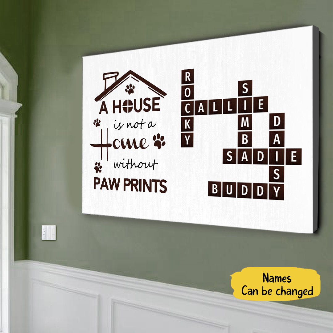 Pawprints Home Crossword Canvas Personalized Gift For Pet Lover
