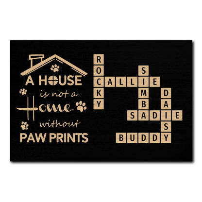 Pawprints Home Crossword Poster Personalized Gift For Pet Lover