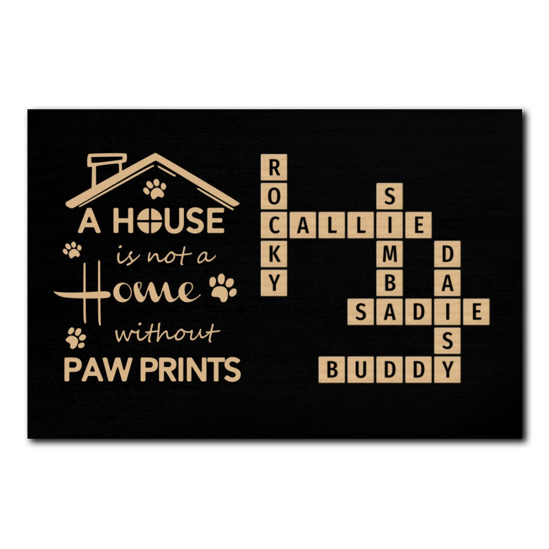Pawprints Home Crossword Poster Personalized Gift For Pet Lover