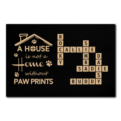 Pawprints Home Crossword Poster Personalized Gift For Pet Lover
