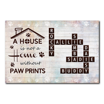 Pawprints Home Crossword Poster Personalized Gift For Pet Lover
