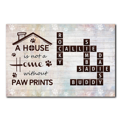 Pawprints Home Crossword Poster Personalized Gift For Pet Lover