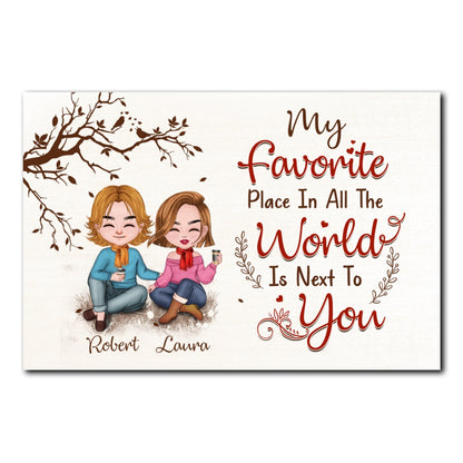 Favorite Place In The World Couple Sitting Personalized Poster For Couple