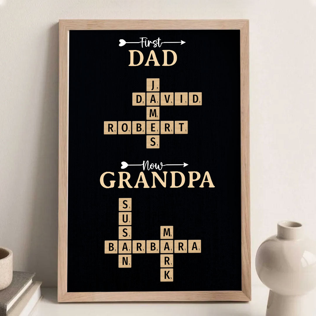Now Grandpa Crossword Puzzle Poster Personalized Gift For Grandpa