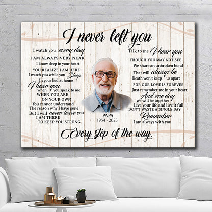 Personalized Image I Never Left You Memorial Christmas Gift Canvas