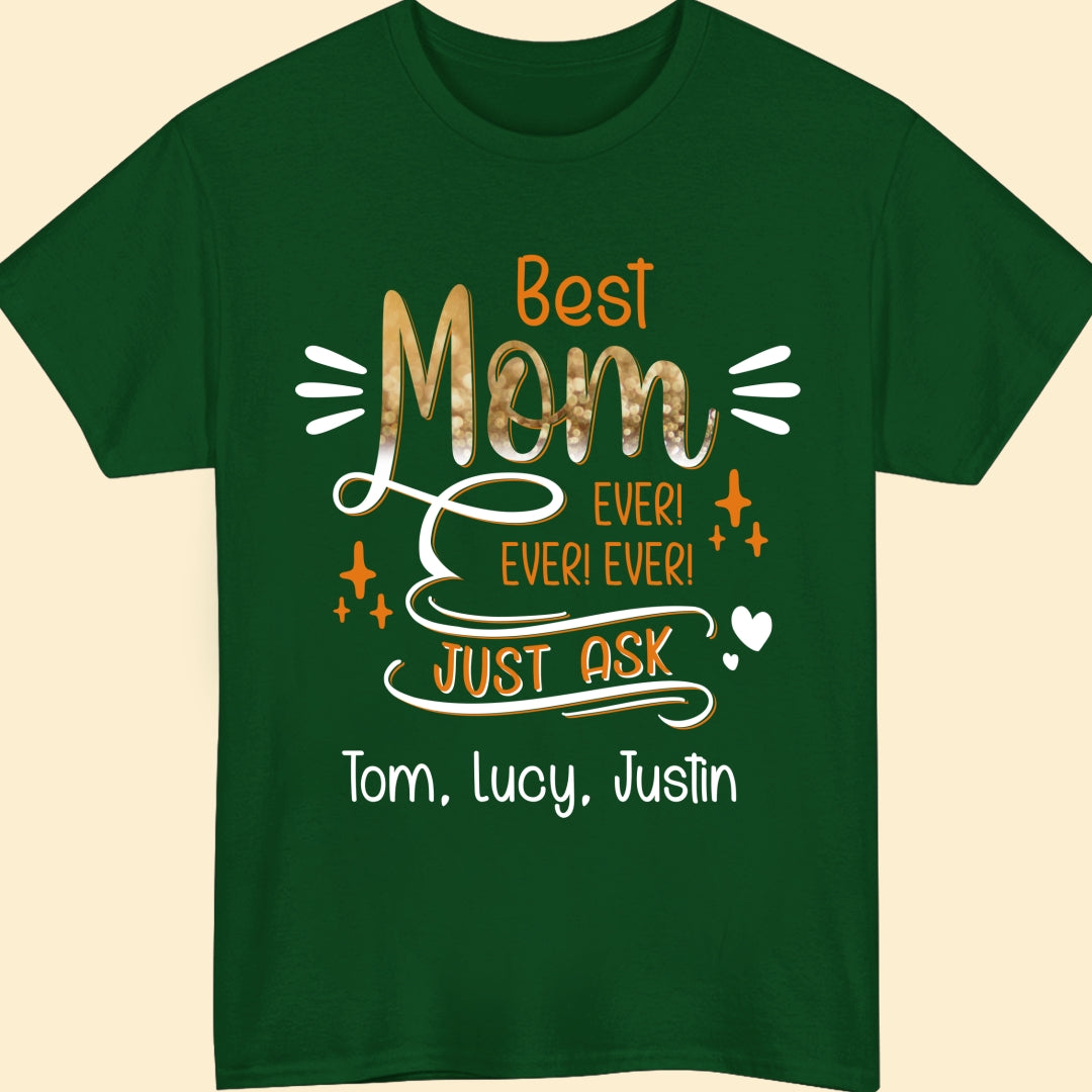 Best Mom Ever Ever Ever Personalized Shirt For Mom From Son, Daughter