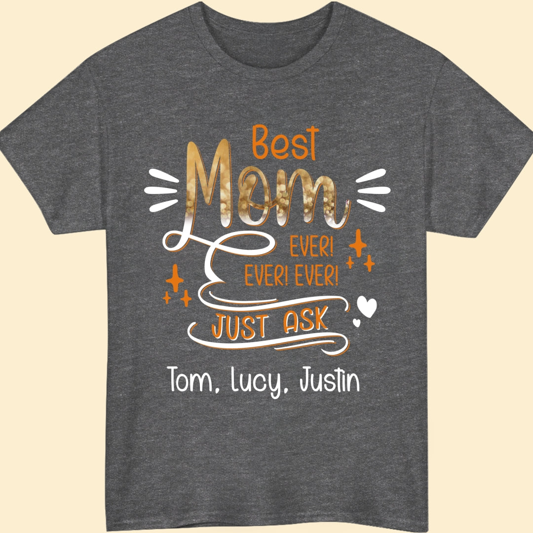 Best Mom Ever Ever Ever Personalized Shirt For Mom From Son, Daughter