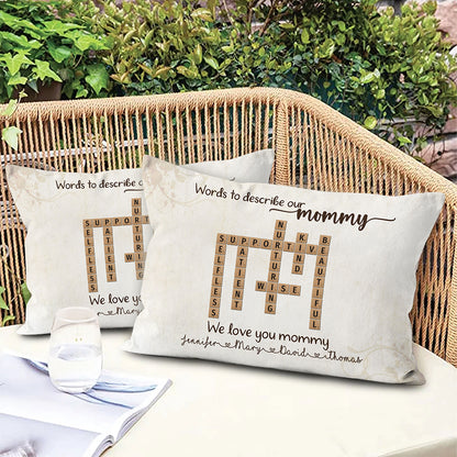 Words To Describe Mommy Crossword Pillow Personalized Gift For Mom
