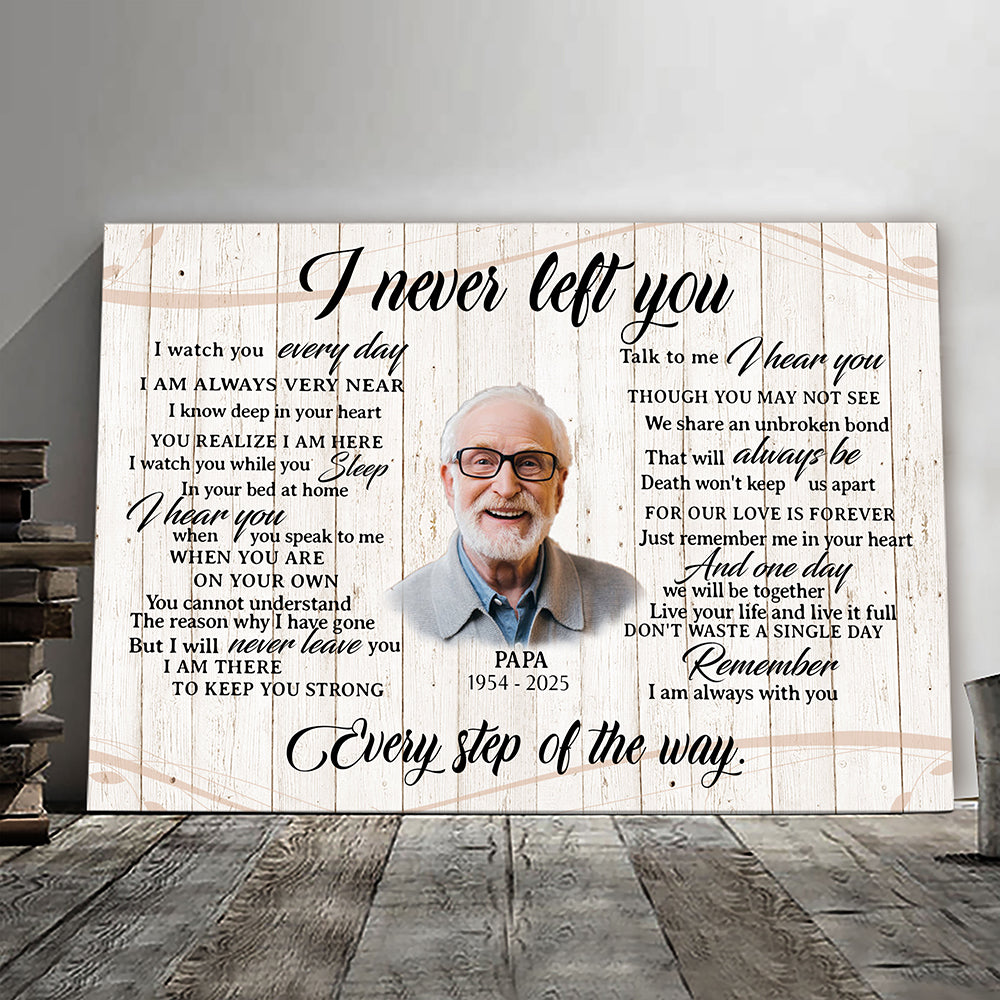 Personalized Image I Never Left You Memorial Christmas Gift Canvas
