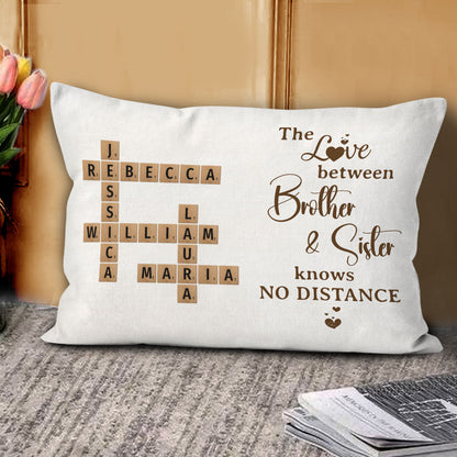 No Distance Love Crossword Puzzle Pillow Personalized Gift For Family