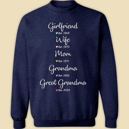 Wife Mom Grandma Shirt - Personalized Gifts For Mother & Grandmother