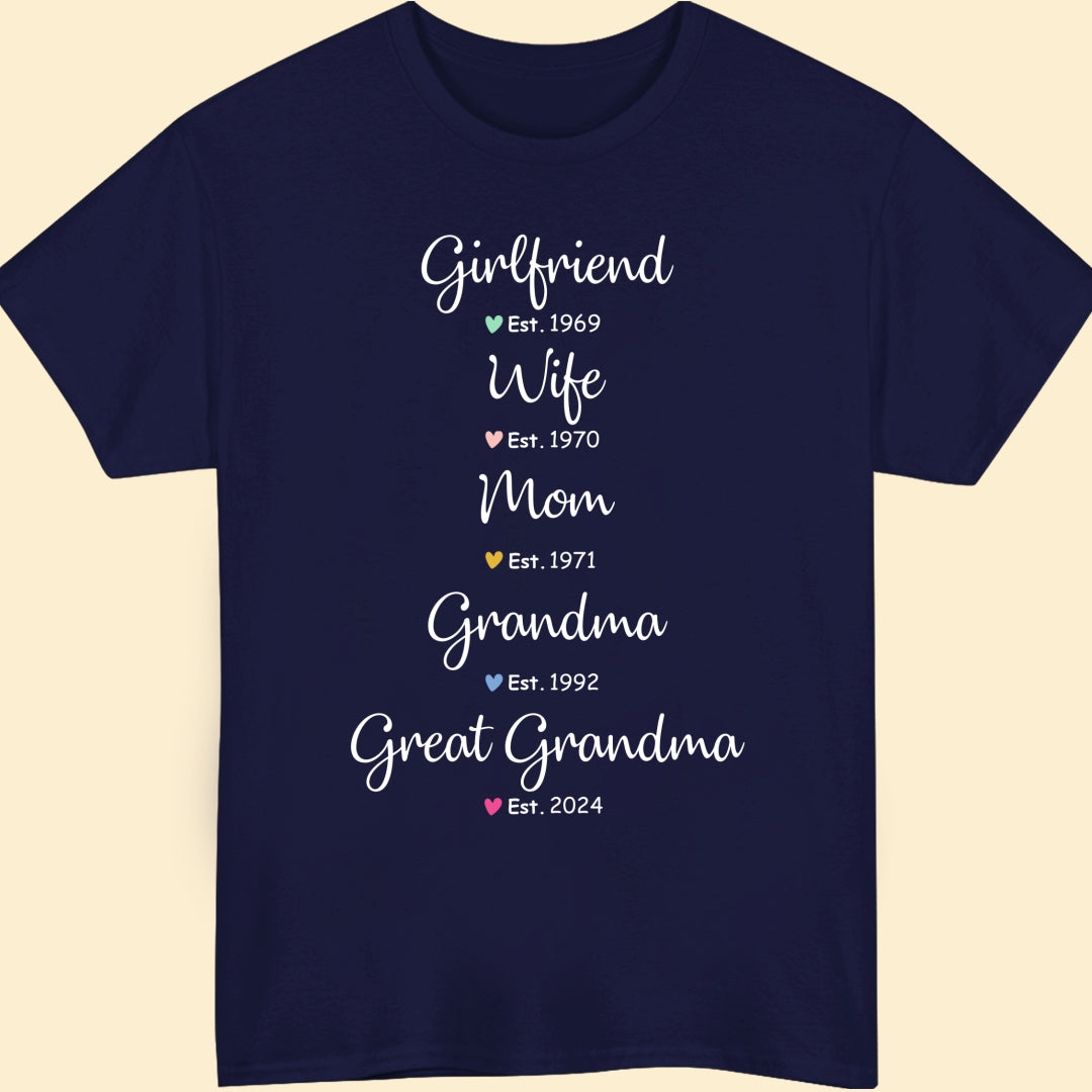 Wife Mom Grandma Shirt - Personalized Gifts For Mother & Grandmother