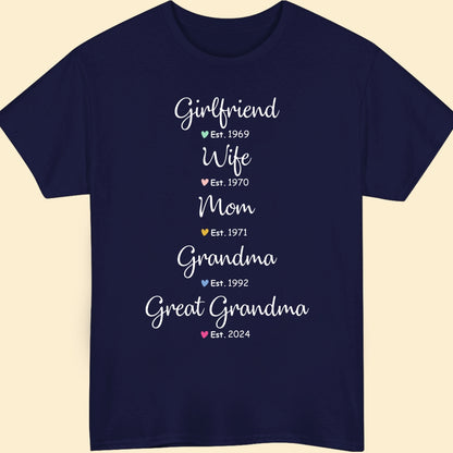 Wife Mom Grandma Shirt - Personalized Gifts For Mother & Grandmother