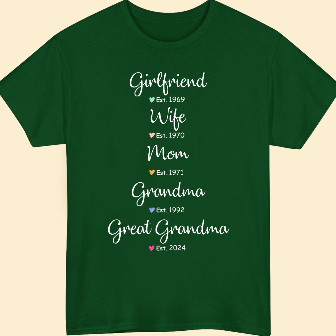 Wife Mom Grandma Shirt - Personalized Gifts For Mother & Grandmother