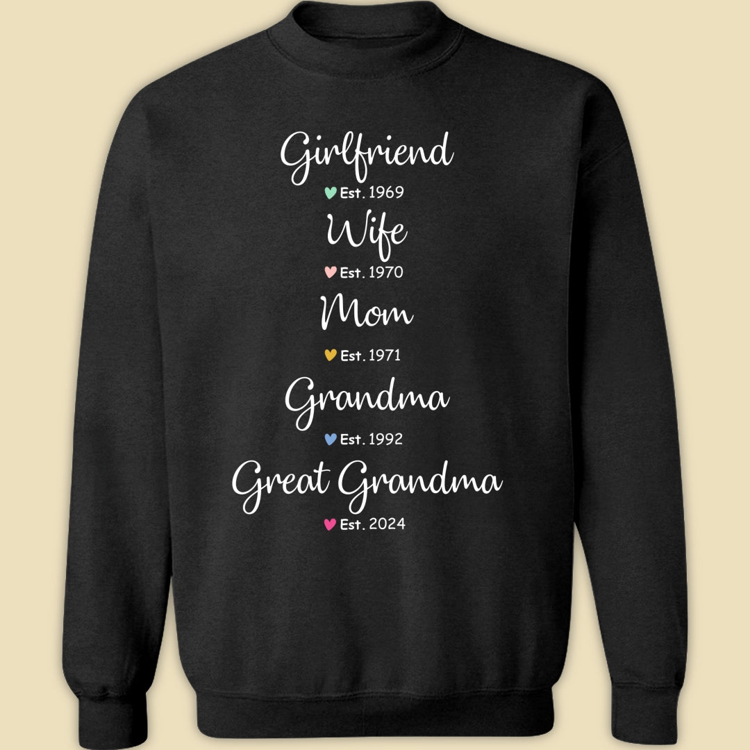 Wife Mom Grandma Shirt - Personalized Gifts For Mother & Grandmother
