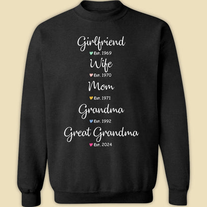 Wife Mom Grandma Shirt - Personalized Gifts For Mother & Grandmother