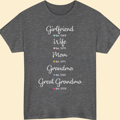 Wife Mom Grandma Shirt - Personalized Gifts For Mother & Grandmother