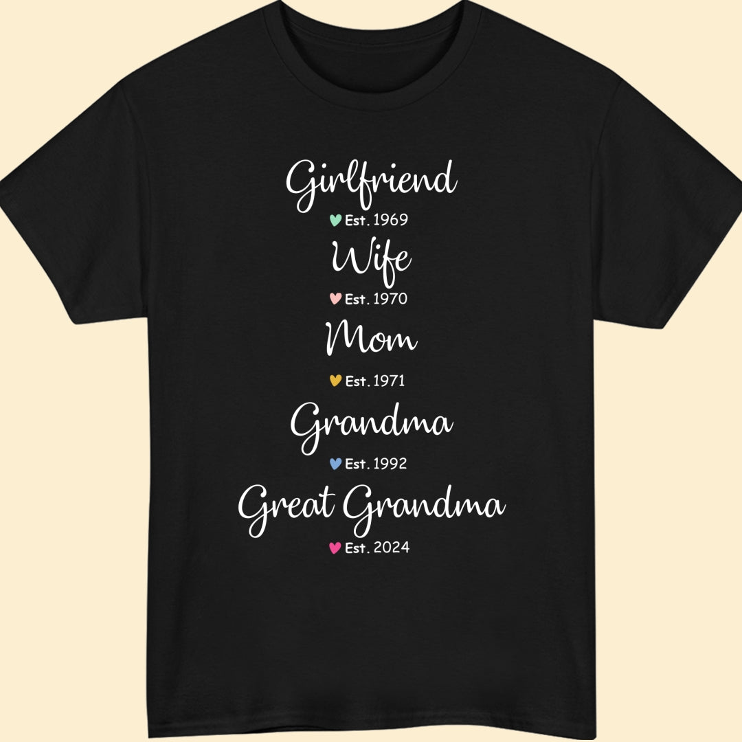 Wife Mom Grandma Shirt - Personalized Gifts For Mother & Grandmother