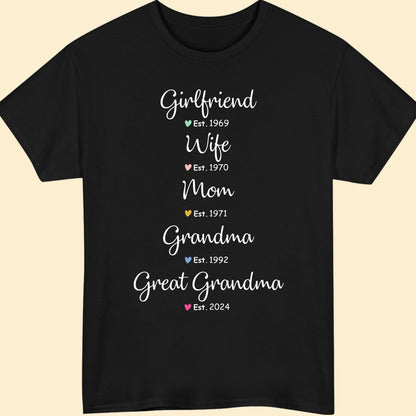 Wife Mom Grandma Shirt - Personalized Gifts For Mother & Grandmother