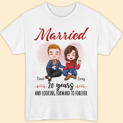 Married 20 Years Matching T-shirt Personalized Anniversary Gift For Couple