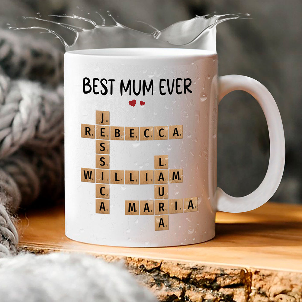 Best Mum Ever Crossword Puzzle Mug Personalized Gift For Mother