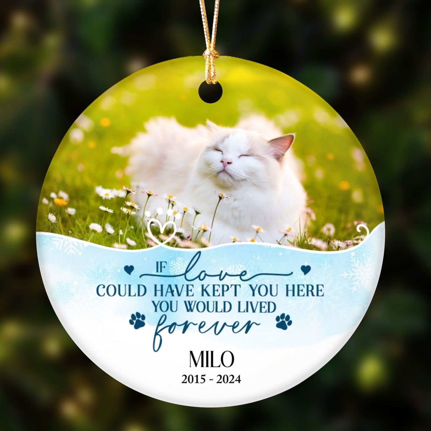 Live Forever Ornament Personalized Memorial Gifts Dog Cat Pet Lovers