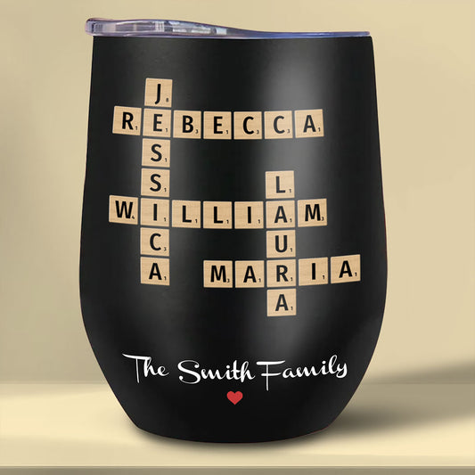 Family Names Crossword Puzzle Tumbler Personalized Gift For Family