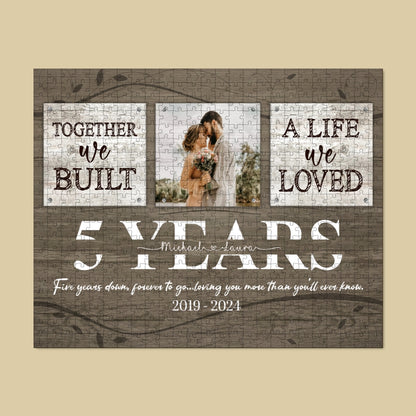 5 Years Anniversary Couple Together We Built A Life Personalized Puzzle