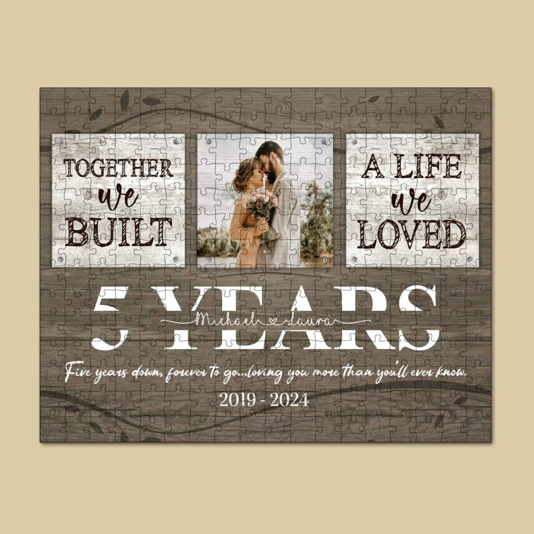 5 Years Anniversary Couple Together We Built A Life Personalized Puzzle