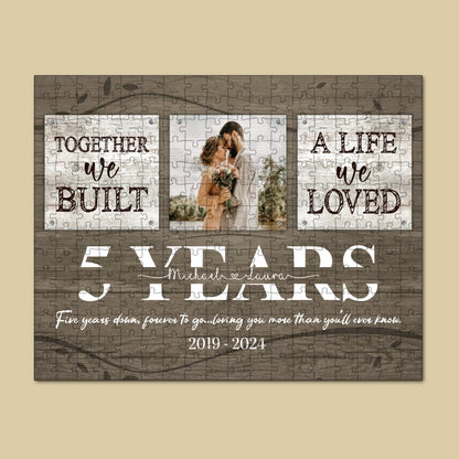 5 Years Anniversary Couple Together We Built A Life Personalized Puzzle