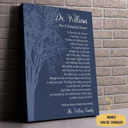 For A Wonderful Doctor Canvas Personalized Gift For Doctor