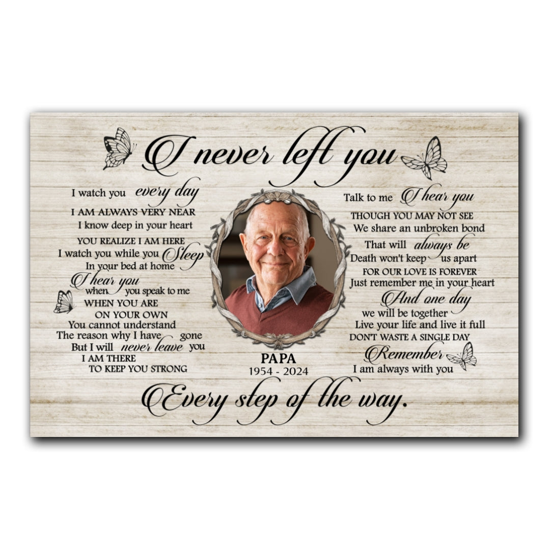 I Never Left You Personalized  Sympathy Canvas Family Memorial Gifts