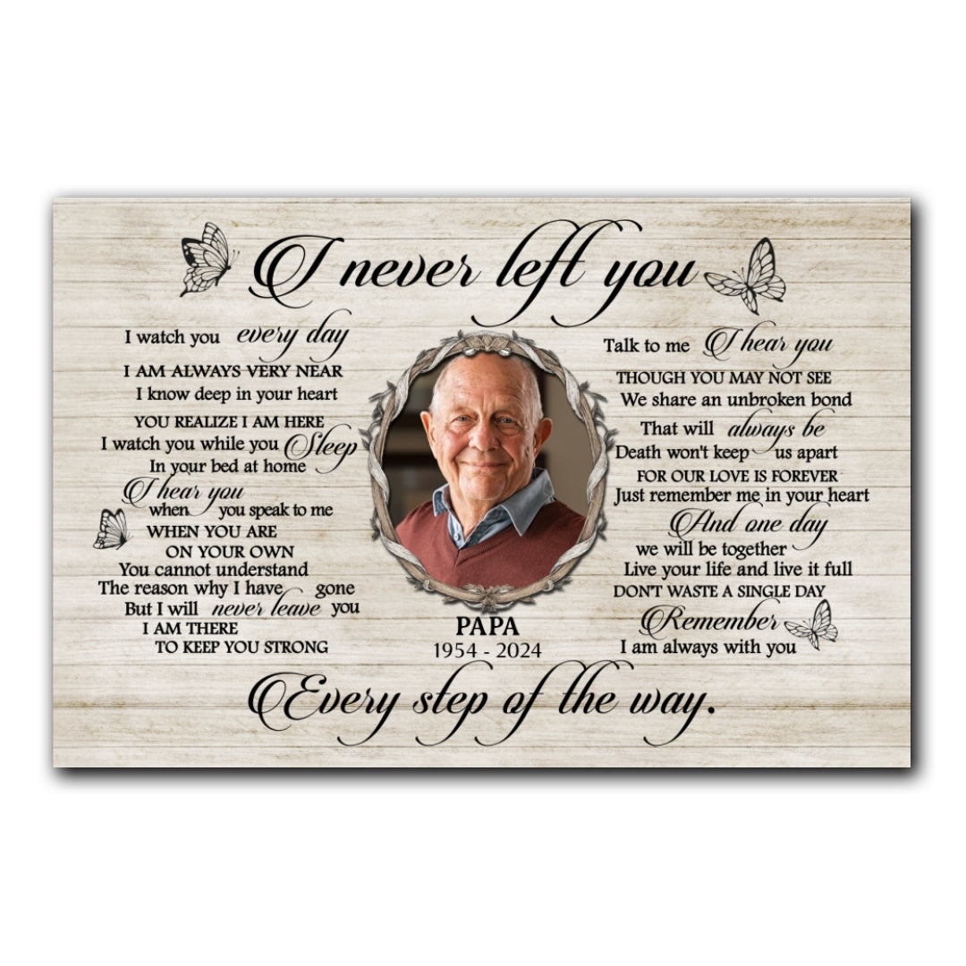 I Never Left You Personalized  Sympathy Canvas Family Memorial Gifts