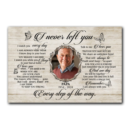 I Never Left You Personalized  Sympathy Canvas Family Memorial Gifts
