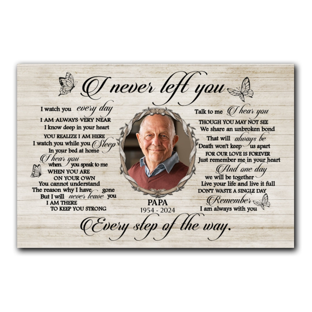 I Never Left You Personalized  Sympathy Canvas Family Memorial Gifts