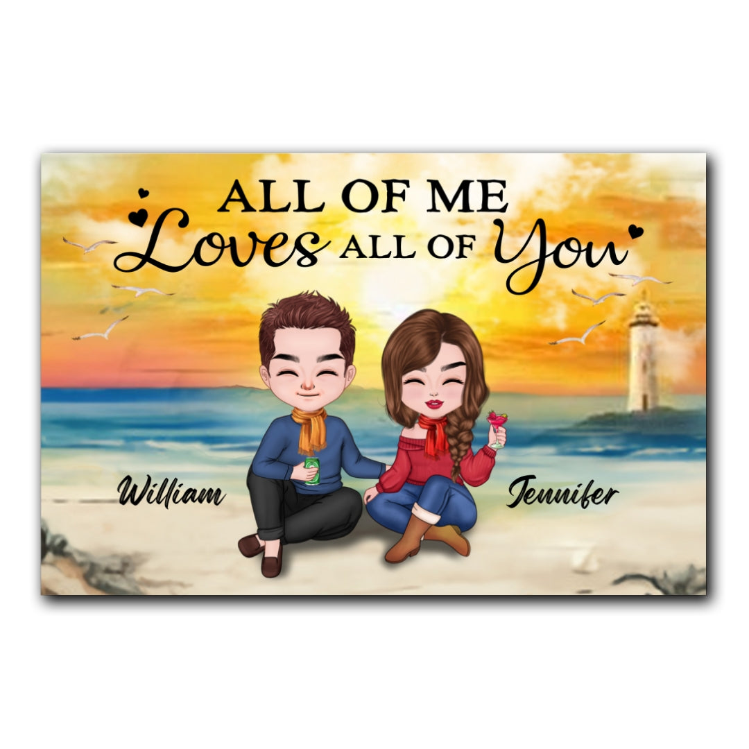 All Of Me Loves All Of You Canvas Personalized Gift For Couple