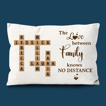 No Distance Love Crossword Puzzle Pillow Personalized Gift For Family