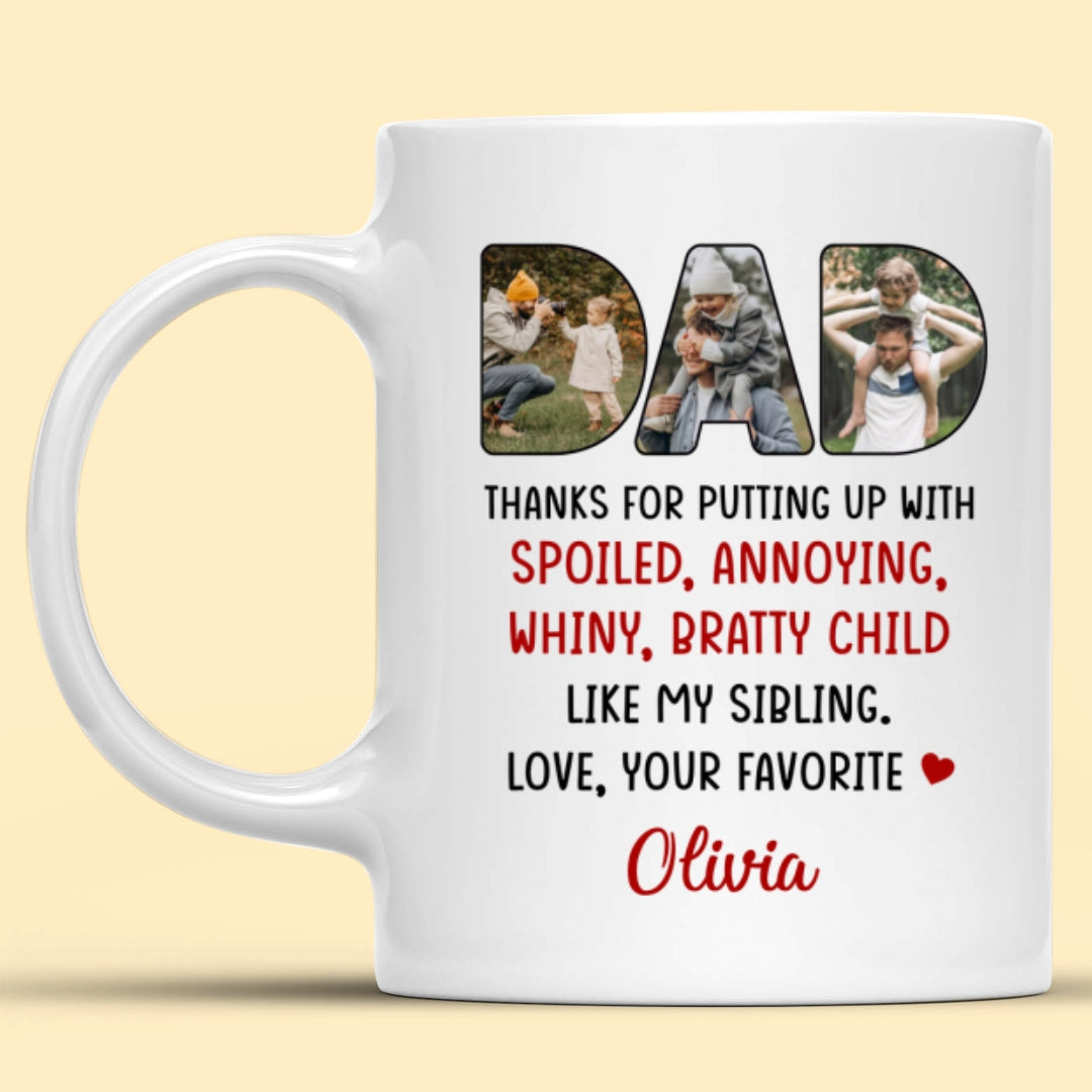 Father’s Day Dad With Sibling And Favorite Kid Personalized Image Mug