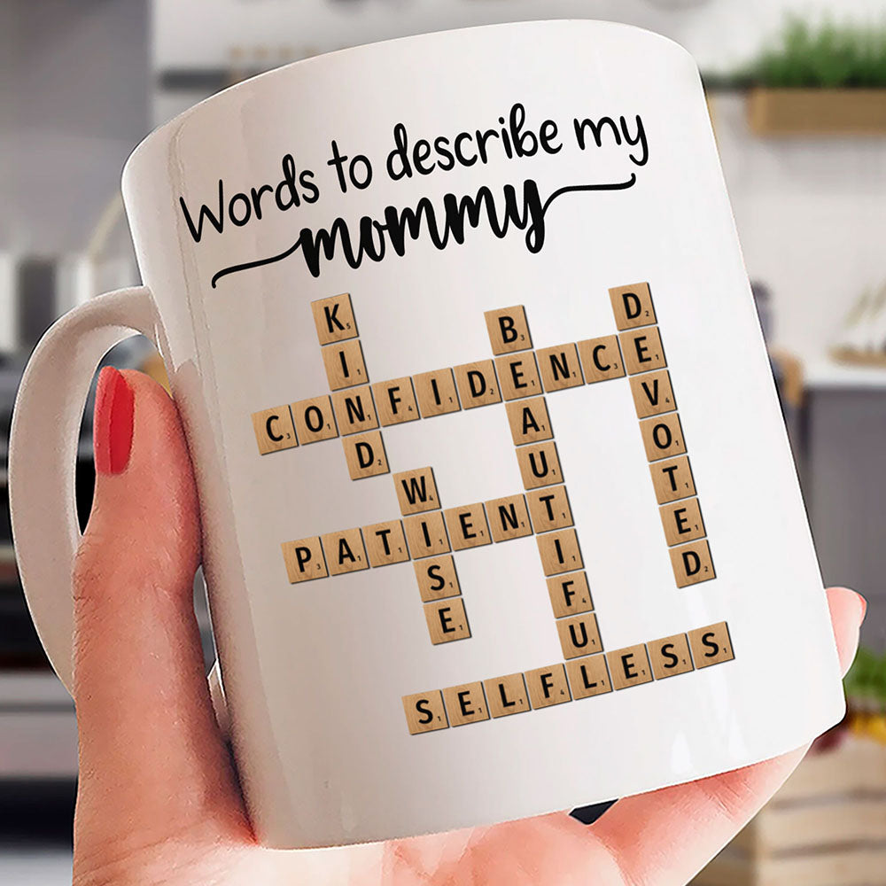 Words To Describe Mommy Crossword Mug Personalized Gift For Mom