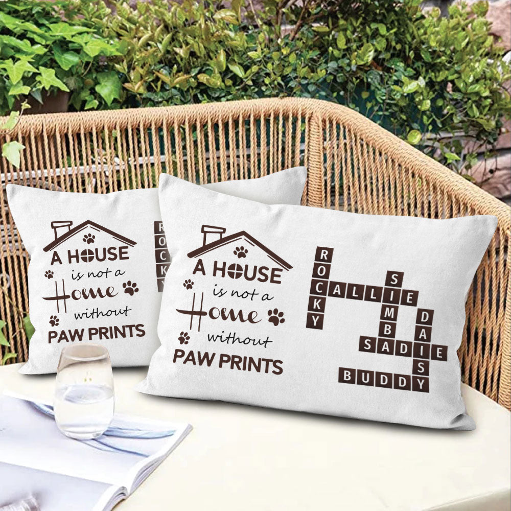 Pawprints Home Crossword Pillow Personalized Gift For Pet Lover