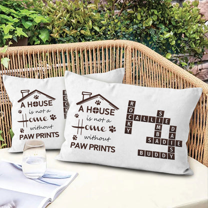 Pawprints Home Crossword Pillow Personalized Gift For Pet Lover